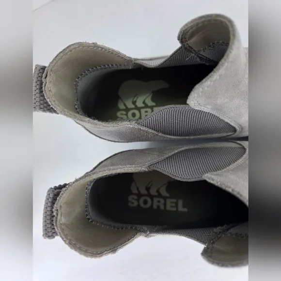 Sorel Women's Out N About Slip-On Casual Wedge Heeled Boot Grey White Size 8.5 - Picture 14 of 15